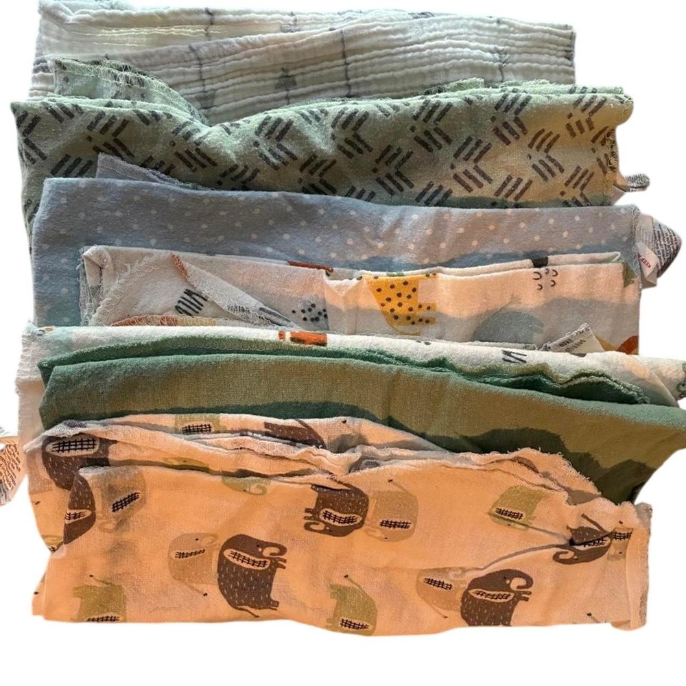 Aden + Anais‎ Cotton Muslin Burp Cloths Set Blue Green Elephant Polka Dot Mixed